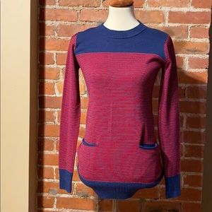 Ultra soft LUX striped two pocket sweater